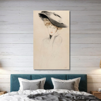 Ritratto Di Donna Con Cappello Paul César Helleu pch35 quadro stampato su tela