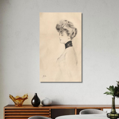 Ritratto Di Donna Con Girocollo Nero Paul César Helleu pch36 quadro stampato su tela