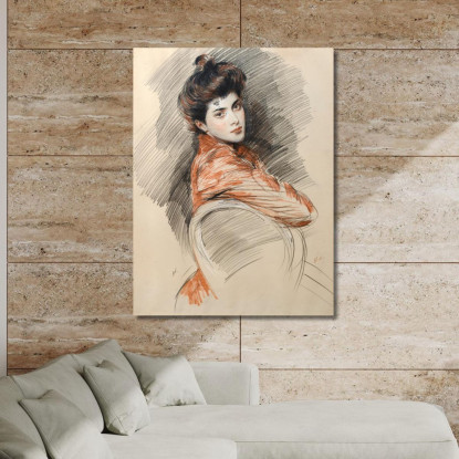 Ritratto Di Elisabeth Van Biema Paul César Helleu pch46 quadro stampato su tela