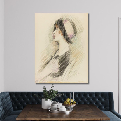 Profilo Di Una Giovane Donna Paul César Helleu pch51 quadro stampato su tela