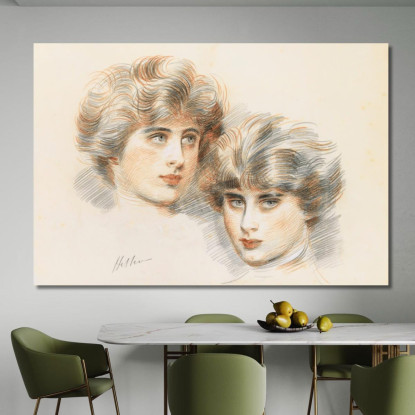 Studi Per Il Viso Di Ellen Paul César Helleu pch55 quadro stampato su tela