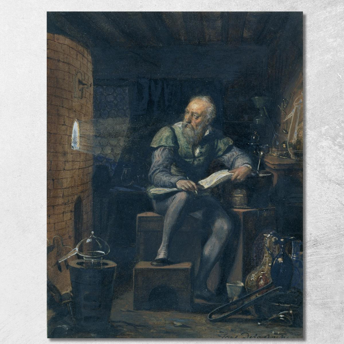 Palissy Nel Suo Laboratorio Paul Delaroche pdl11 quadro stampato su tela Palissy Nel Suo Laboratorio Paul Delaroche pdl11 quadro stampato su tela