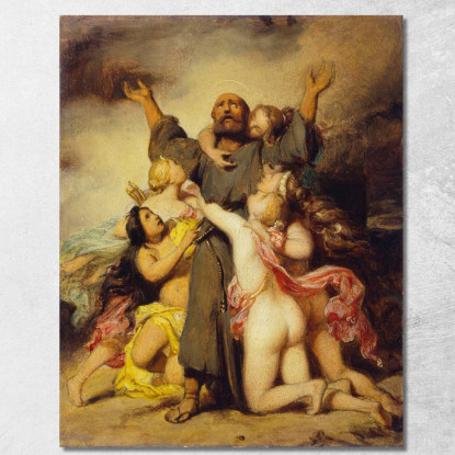 La Tentazione Di Sant'Antonio Paul Delaroche pdl22 quadro stampato su tela