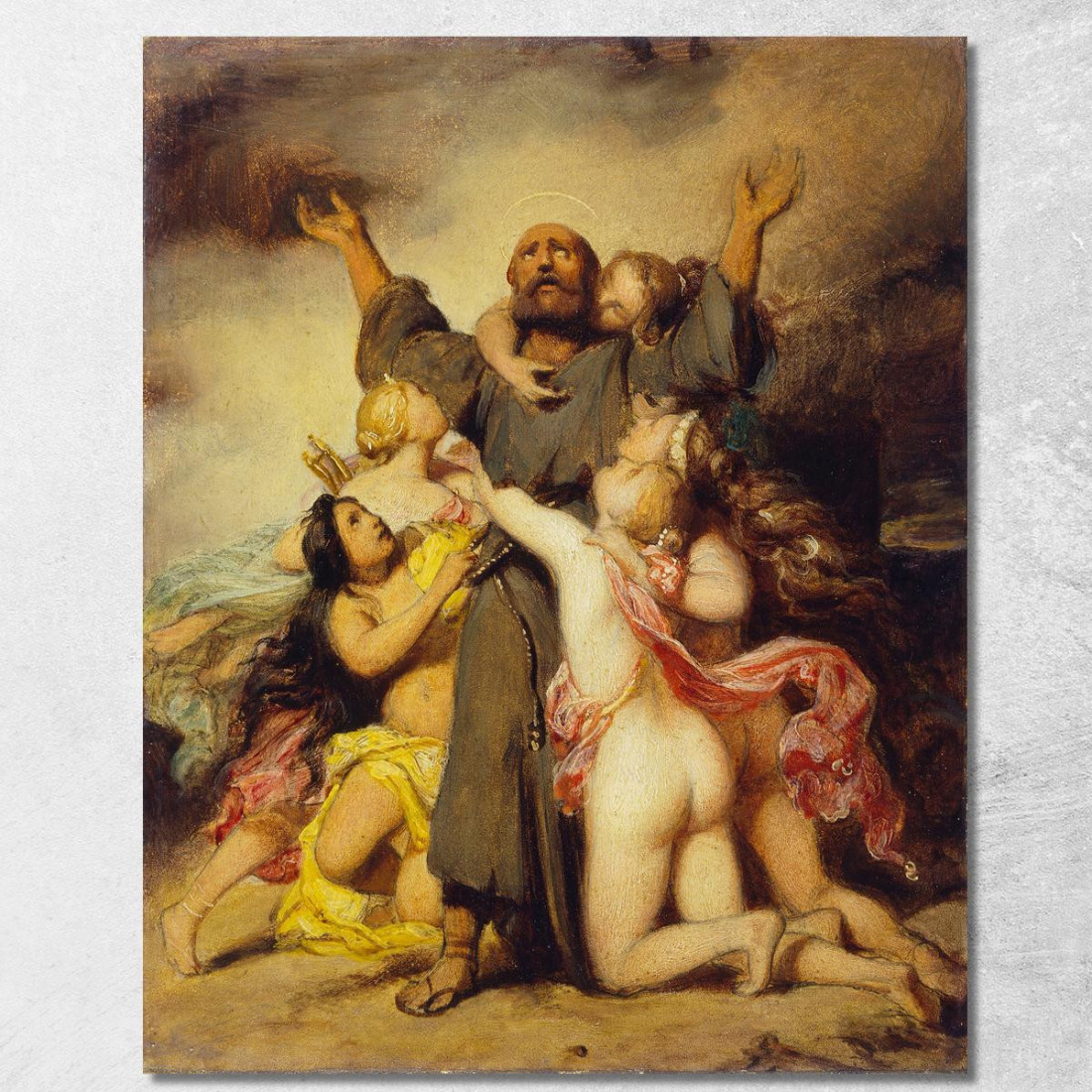 La Tentazione Di Sant'Antonio Paul Delaroche pdl22 quadro stampato su tela La Tentazione Di Sant'Antonio Paul Delaroche pdl22 quadro stampato su tela