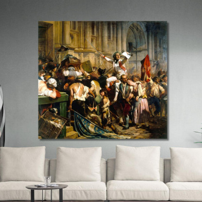 I Vincitori Della Bastiglia Davanti All'Hôtel De Ville Paul Delaroche pdl23 quadro stampato su tela