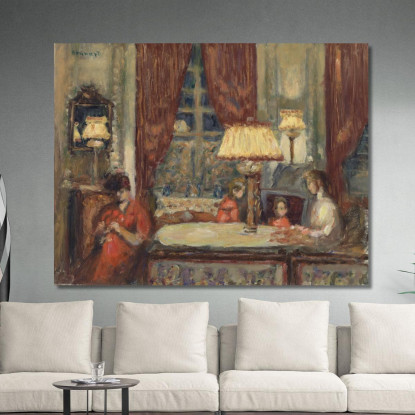 Serata Sotto Le Lampade Pierre Bonnard pbn10 quadro stampato su tela