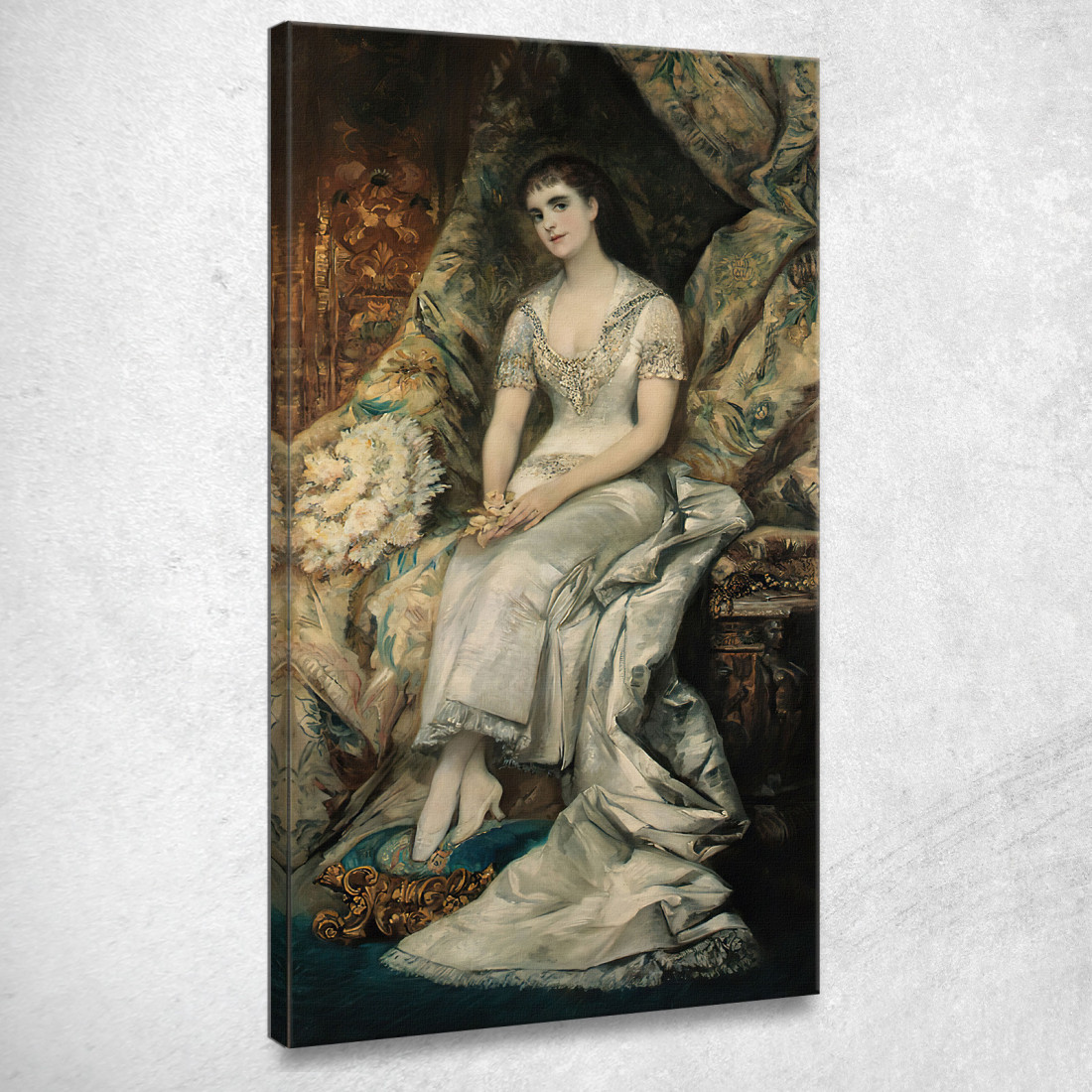 Ritratto Di Una Donna Seduta Forse La Contessa Bianca Teschenberg Hans Makart hmk1 quadro stampato su tela Ritratto Di Una Donna Seduta Forse La Contessa Bianca Teschenberg Hans Makart hmk1 quadro stampato su tela