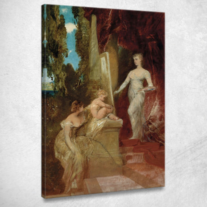 Allegoria Della Pittura Hans Makart hmk4 quadro stampato su tela