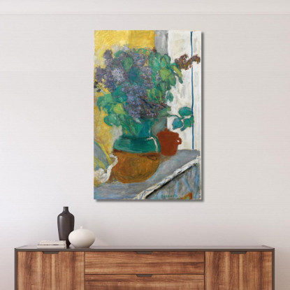 Lilla Viola In Vaso Di Terracotta Giallo E Verde Pierre Bonnard pbn41 quadro stampato su tela