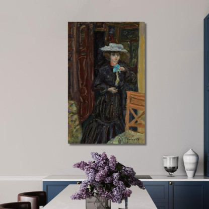 Marta Con Il Cappello Bianco Pierre Bonnard pbn42 quadro stampato su tela