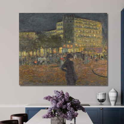 Piazza Pigalle Di Notte Pierre Bonnard pbn56 quadro stampato su tela