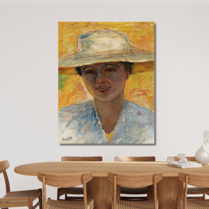 Ritratto Di Donna Con Un Grande Cappello Pierre Bonnard pbn57 quadro stampato su tela