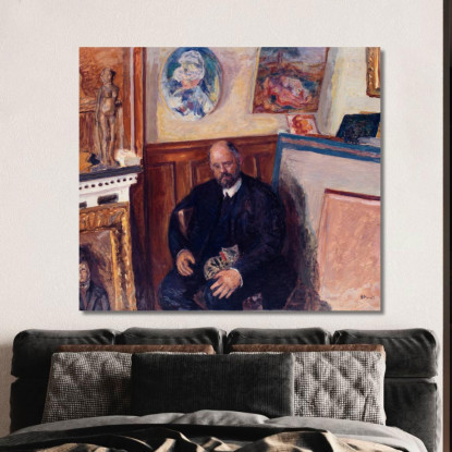 Ritratto Di Ambroise Vollard Con Un Gatto Pierre Bonnard pbn61 quadro stampato su tela