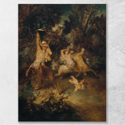 Centauri Nella Foresta Hans Makart hmk10 quadro stampato su tela