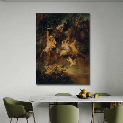 Centauri Nella Foresta Hans Makart hmk10 quadro stampato su tela