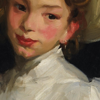Ragazza Olandese In Bianco Robert Henri rhn14 quadro stampato su tela