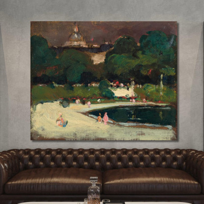 Giardini Del Lussemburgo Cielo Tempestoso Robert Henri rhn37 quadro stampato su tela