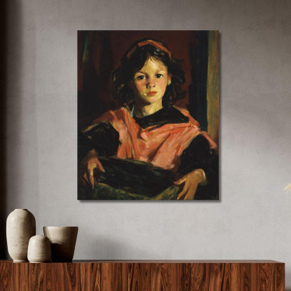 Mary Ann Con Il Suo Cestino Robert Henri rhn42 quadro stampato su tela