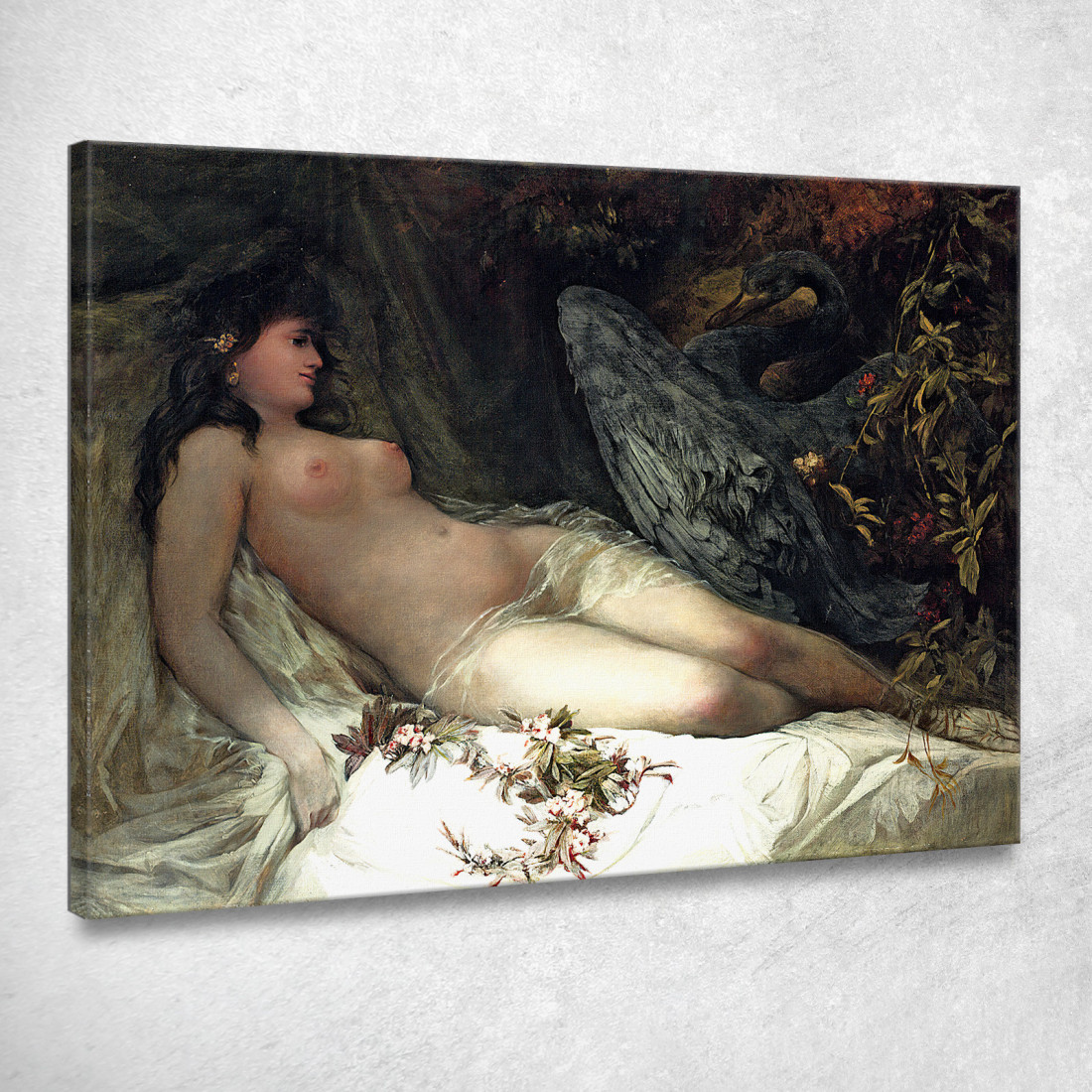 Leda E Il Cigno Hans Makart hmk30 quadro stampato su tela Leda E Il Cigno Hans Makart hmk30 quadro stampato su tela