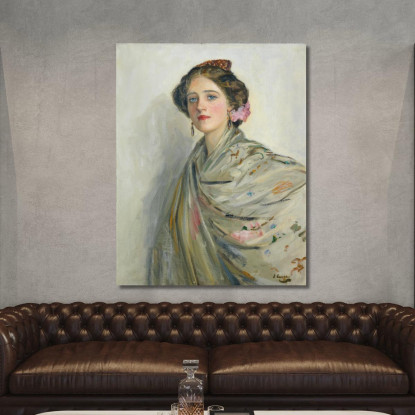 Una Bella Spagnola La Signora Chowne Sir John Lavery sjl1 quadro stampato su tela