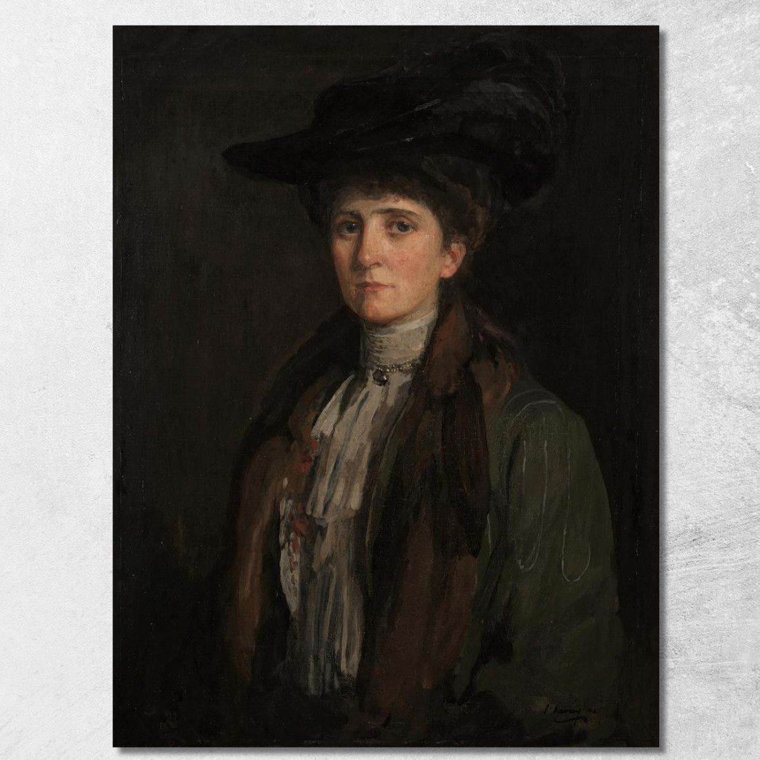 Una Signora Vestita Di Marrone Si Pensa Sia Margaret Edith Bannatyne Cobb Sir John Lavery sjl3 quadro stampato su tela Una Signora Vestita Di Marrone Si Pensa Sia Margaret Edith Bannatyne Cobb Sir John Lavery sjl3 quadro stampato su tela