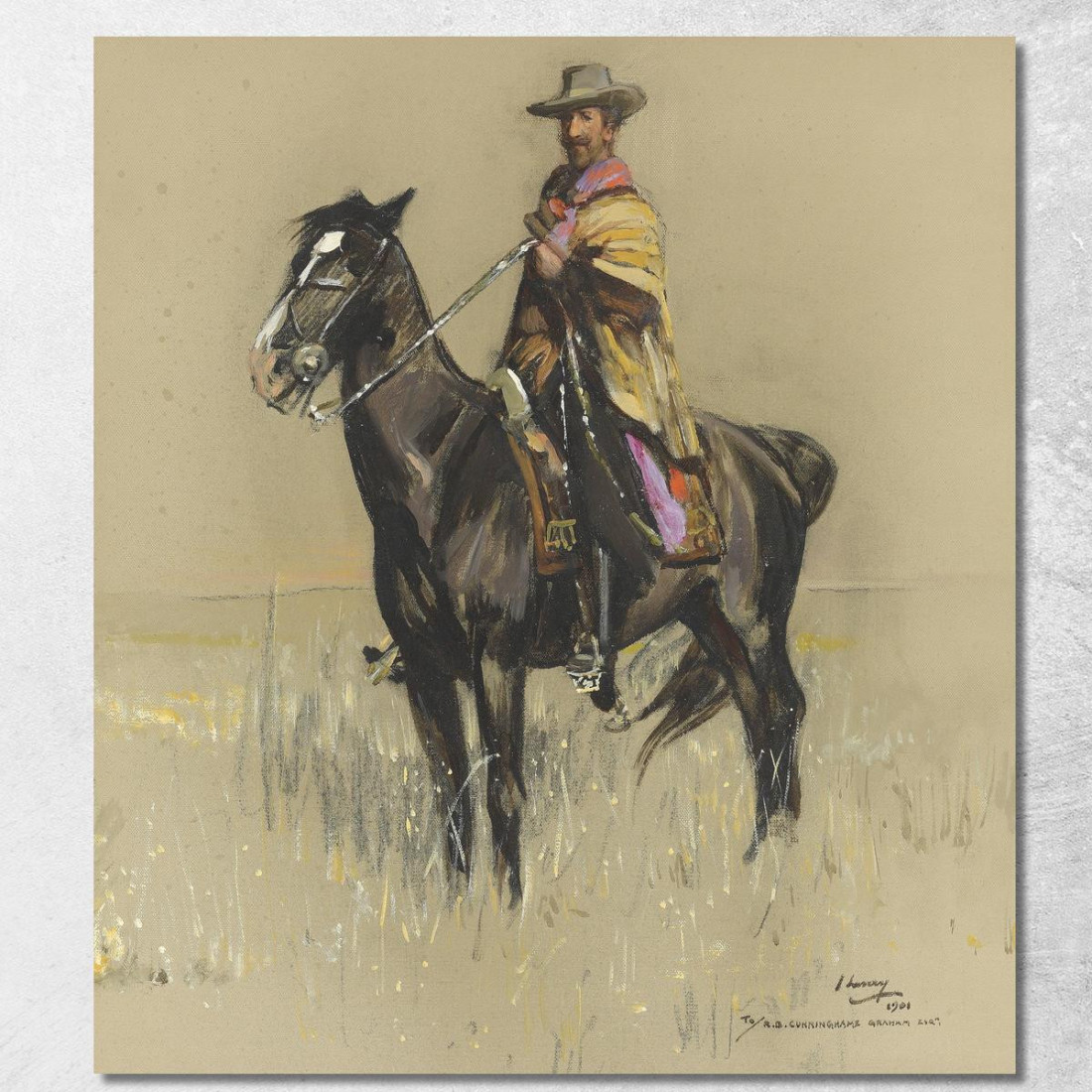 Don Roberto_ Robert Bontine Cunninghame Graham Sulla Pampa Sir John Lavery sjl15 quadro stampato su tela Don Roberto_ Robert Bontine Cunninghame Graham Sulla Pampa Sir John Lavery sjl15 quadro stampato su tela