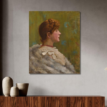 Ragazza Con Una Pelliccia Sir John Lavery sjl21 quadro stampato su tela