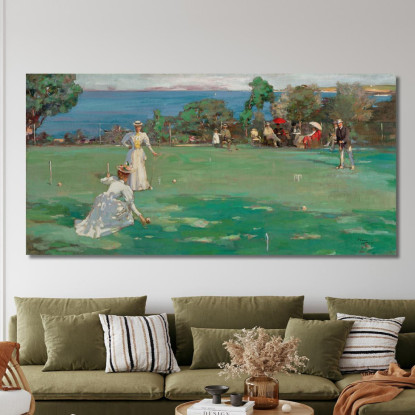 La Festa Del Croquet Sir John Lavery sjl48 quadro stampato su tela