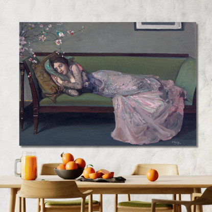 Il Divano Verde Sir John Lavery sjl51 quadro stampato su tela