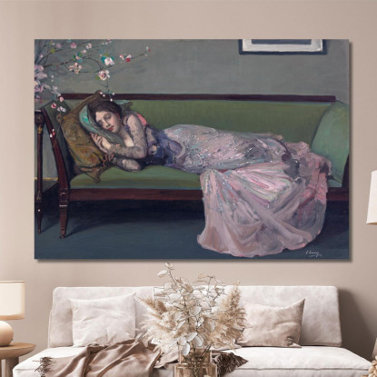 Il Divano Verde Sir John Lavery sjl51 quadro stampato su tela