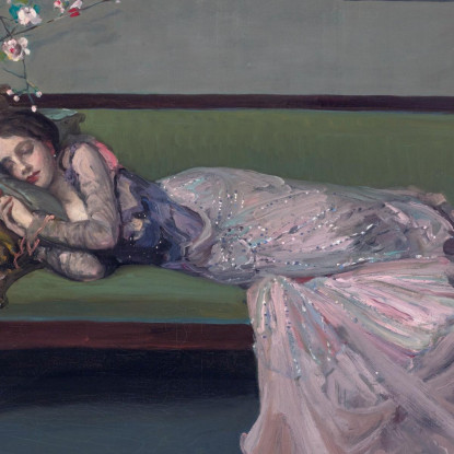 Il Divano Verde Sir John Lavery sjl51 quadro stampato su tela
