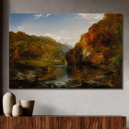 Pomeriggio D'Autunno Il Wissahickon Thomas Moran tmr10 quadro stampato su tela