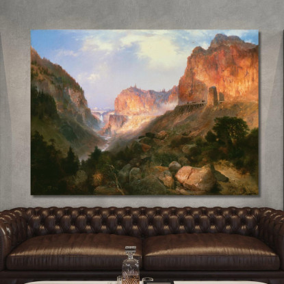 Parco Nazionale Di Yellowstone Golden Gate Thomas Moran tmr22 quadro stampato su tela