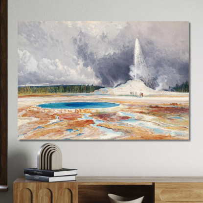Geyser Del Vecchio Castello Thomas Moran tmr48 quadro stampato su tela