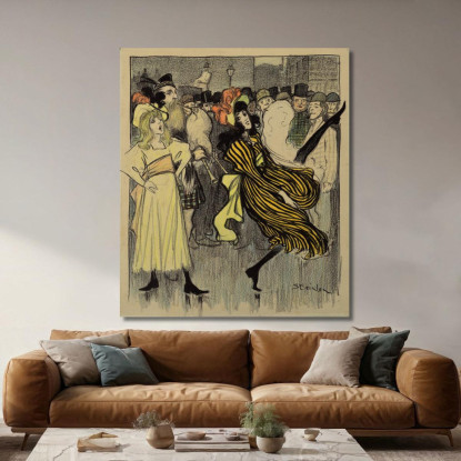 Ballerino Scozzese In Una Strada Di Londra Théophile Alexandre Steinlen tas13 quadro stampato su tela
