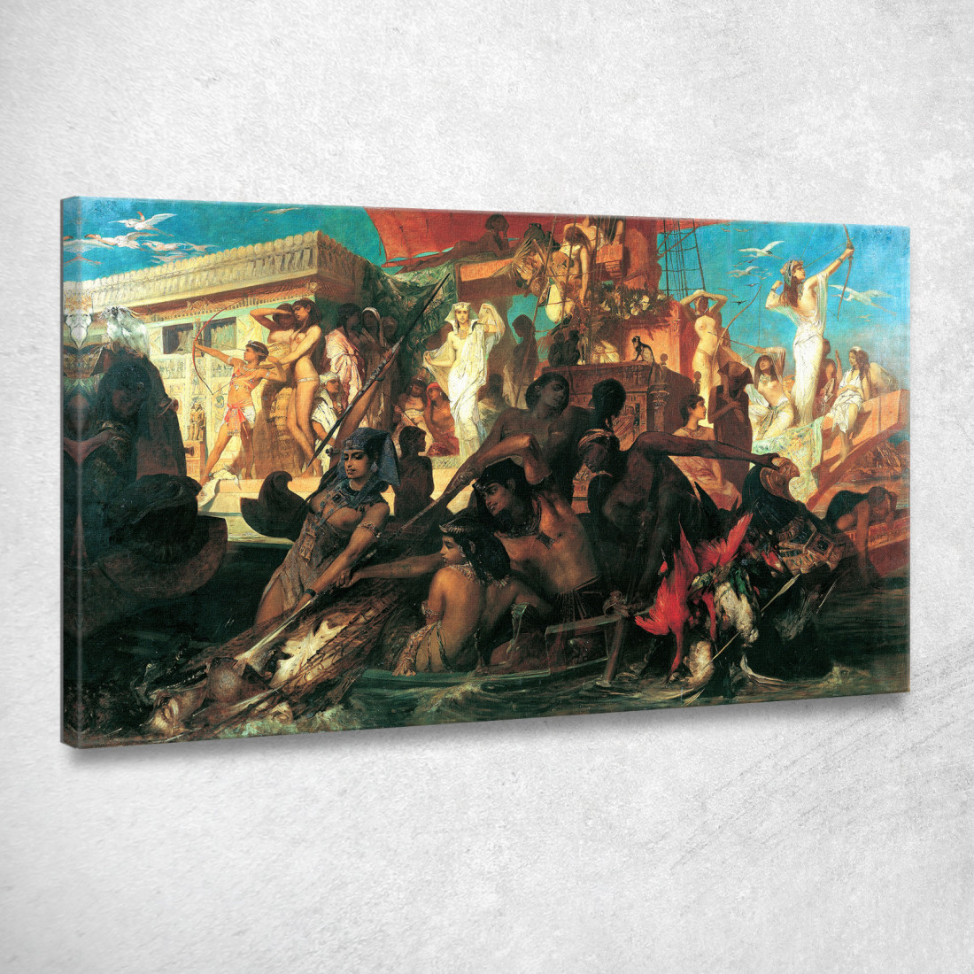 La Caccia Al Nilo Hans Makart hmk63 quadro stampato su tela La Caccia Al Nilo Hans Makart hmk63 quadro stampato su tela