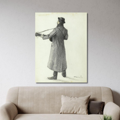 Musicista Di Strada Théophile Alexandre Steinlen tas39 quadro stampato su tela