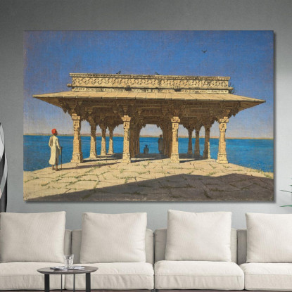 Serata Su Un Lago. Un Padiglione Sull'Argine Di Marmo A Rajnagar Principato Di Udaipur Vasily Vereshchagin vvr19 quadro stampat