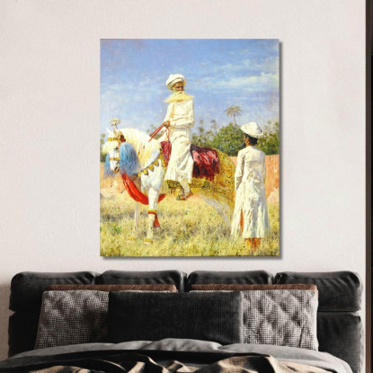 Cavaliere A Jaipur Vasily Vereshchagin vvr46 quadro stampato su tela