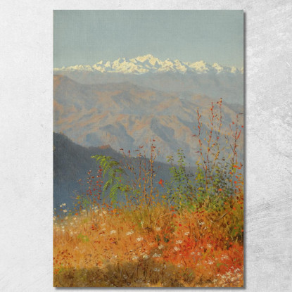 Tramonto Sull'Himalaya Vasily Vereshchagin vvr54 quadro stampato su tela