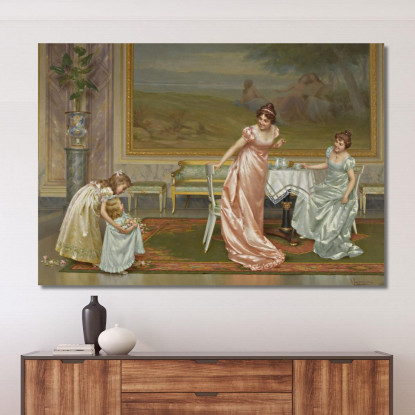 Il Tea Party Vittorio Reggianini vrg27 quadro stampato su tela