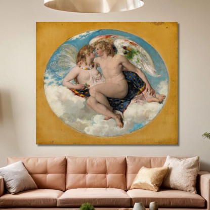 Amore E Psiche William Etty wet5 quadro stampato su tela