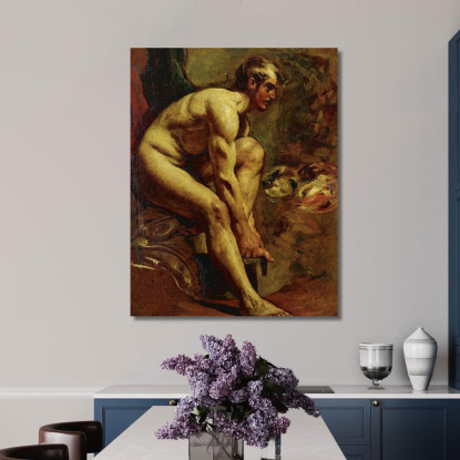 Nudo Maschile 2 William Etty wet9 quadro stampato su tela