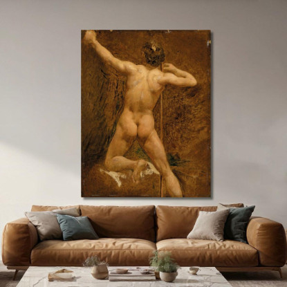 Nudo Maschile William Etty wet12 quadro stampato su tela