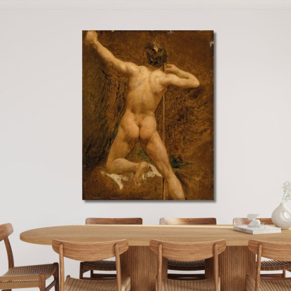 Nudo Maschile William Etty wet12 quadro stampato su tela