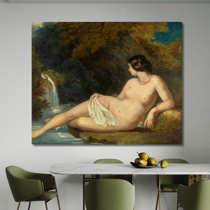 Nudo Femminile Sdraiato Vicino A Una Cascata William Etty wet21 quadro stampato su tela