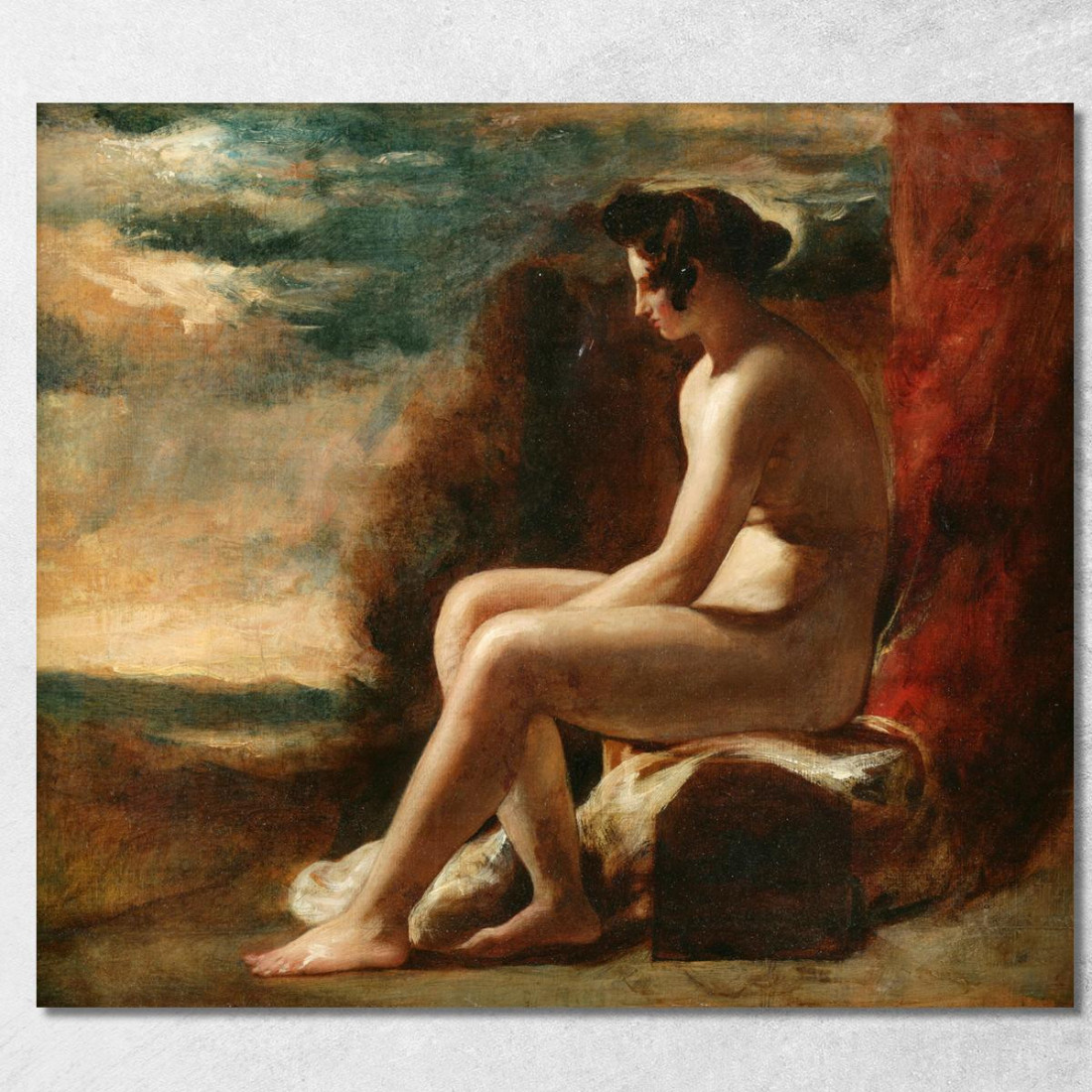 Nudo Seduto In Un Paesaggio William Etty wet29 quadro stampato su tela Nudo Seduto In Un Paesaggio William Etty wet29 quadro stampato su tela