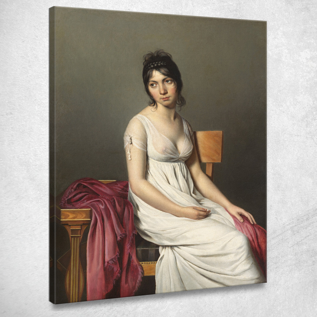 Ritratto Di Una Giovane Donna In Bianco Jacques Louis David jld23 quadro stampato su tela Ritratto Di Una Giovane Donna In Bianco Jacques Louis David jld23 quadro stampato su tela