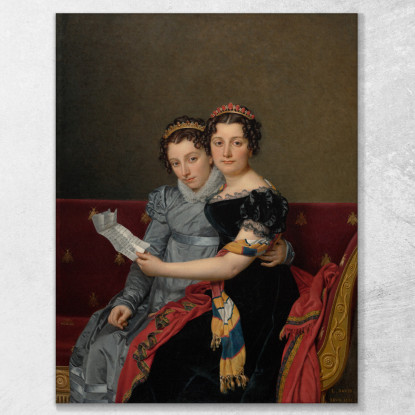 Ritratto Delle Sorelle Zenaide E Carlotta Bonaparte Jacques Louis David jld29 quadro stampato su tela
