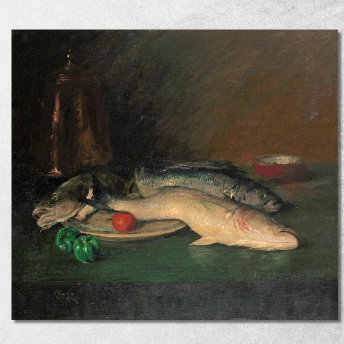 Natura Morta Di Pesci William Merritt Chase wmc85 quadro stampato su tela